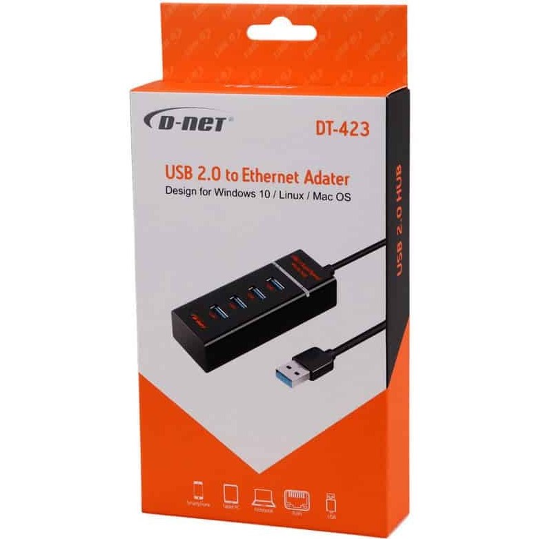 هاب USB 2.0 دی نت مدل DT-423 یک به چهار (1 به 4)